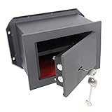 Navaris Caja fuerte empotrada con doble llave - Caja de seguridad de acero macizo - Caja blindada...